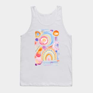 Sunny Sunday Abstract Watercolor Tank Top